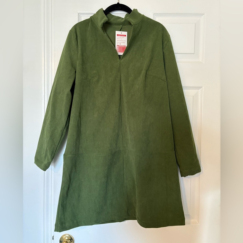 Green corduroy dress